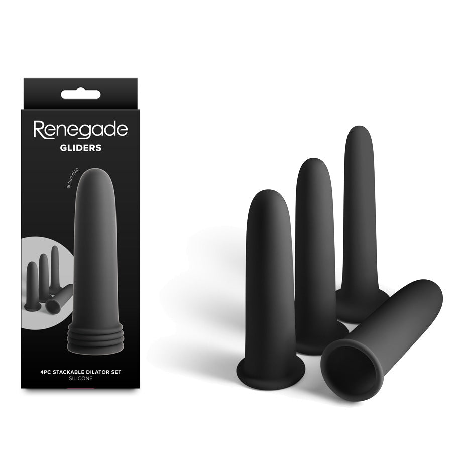 NS Novelties | Renegade Gliders - Black Dilators - Set of 4