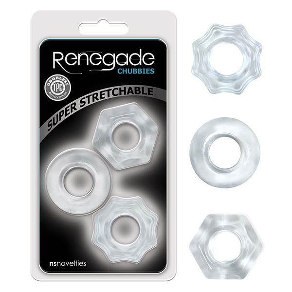 NS Novelties | Renegade Chubbies - Clear Cock Rings - Set of 3