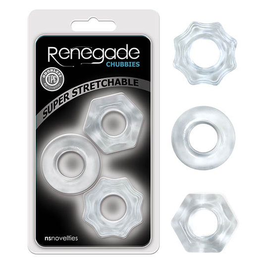 NS Novelties | Renegade Chubbies - Clear Cock Rings - Set of 3