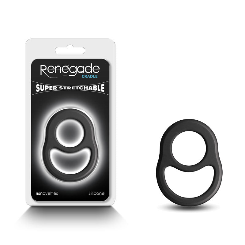 NS Novelties | Renegade Cradle - Black Cock & Balls Ring
