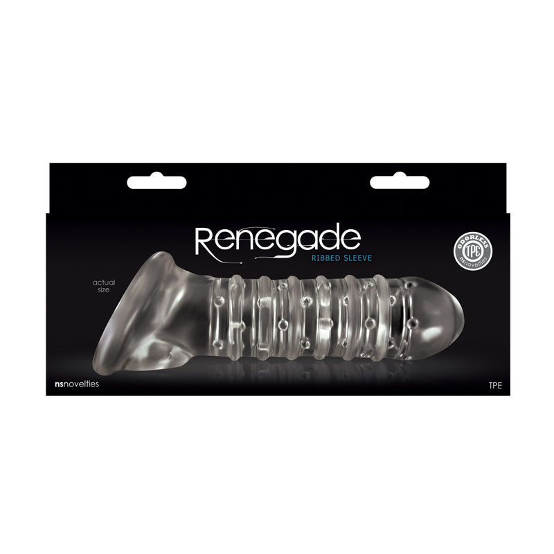 NS Novelties | Renegade - Ribbed Extension Clear Penis Extension Sleeve
