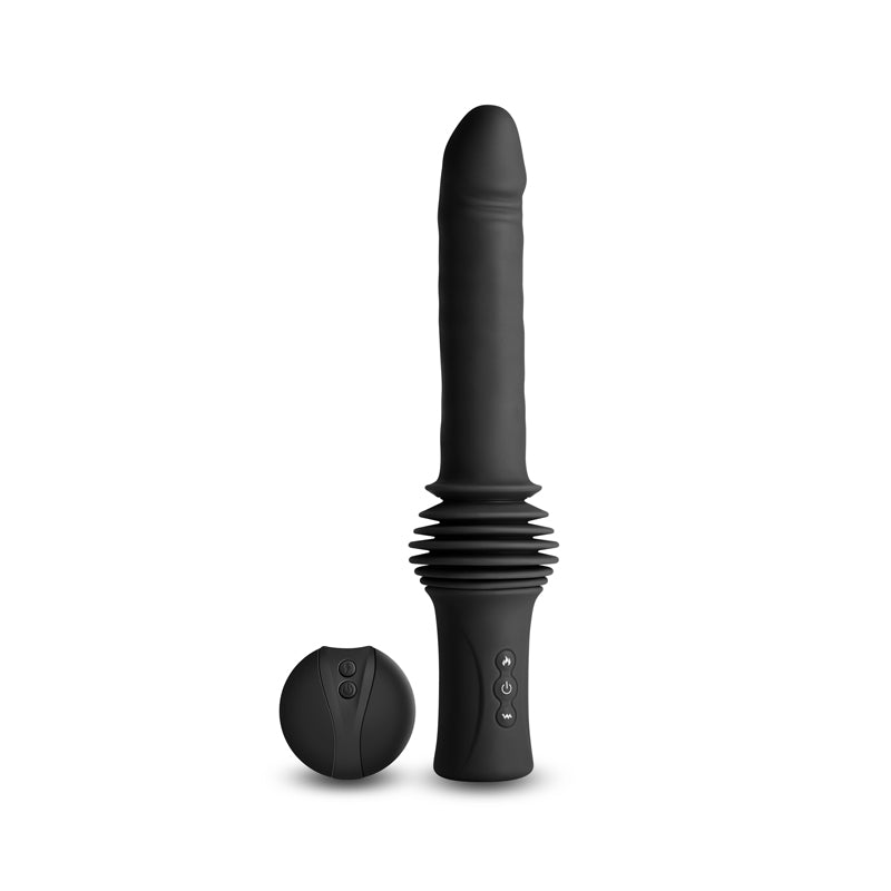 NS Novelties | Renegade Super Stroker - Black 36.8cm Thrusting Vibrator with Remote Control & Stand