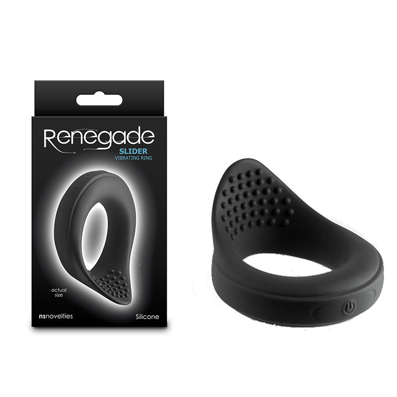 NS Novelties | Renegade Slider - Black USB Rechargeable Vibrating Cock Ring