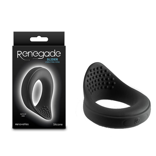NS Novelties | Renegade Slider - Black USB Rechargeable Vibrating Cock Ring