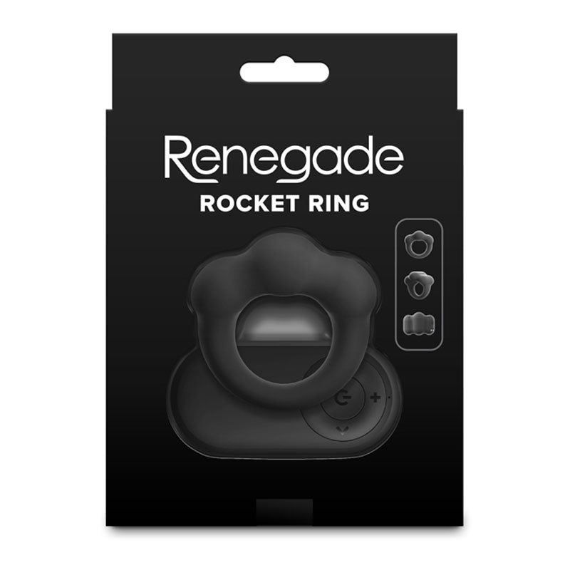 NS Novelties | Renegade Rocket Ring - Black Vibrating Cock Ring with Wireless Remote