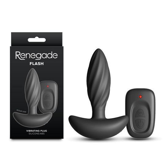 NS Novelties | Renegade Flash - Black 10.3cm Vibrating Butt Plug