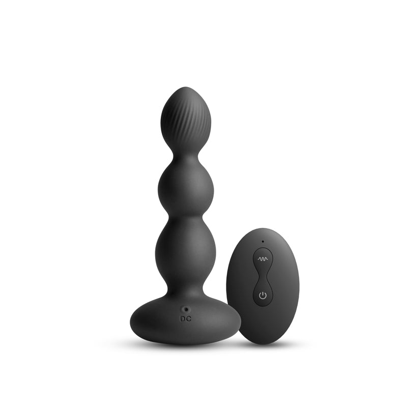 NS Novelties | Renegade Valor - Black 13.7cm Vibrating Anal Beads with Wireless Remote