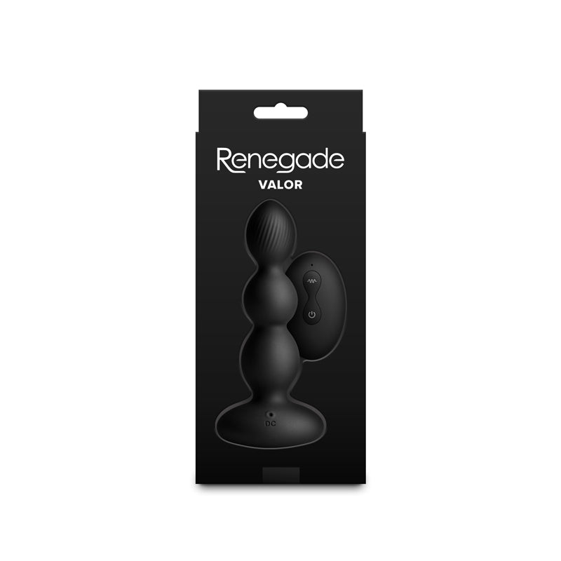 NS Novelties | Renegade Valor - Black 13.7cm Vibrating Anal Beads with Wireless Remote