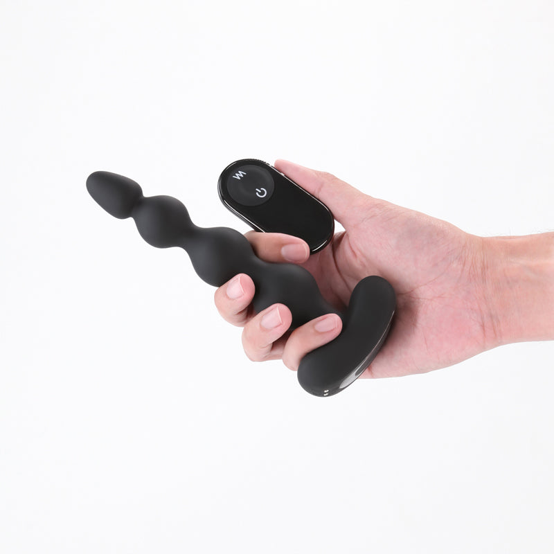 NS Novelties | Renegade Reign - Black 17.9cm Vibrating Anal Beads with Wireless Remote