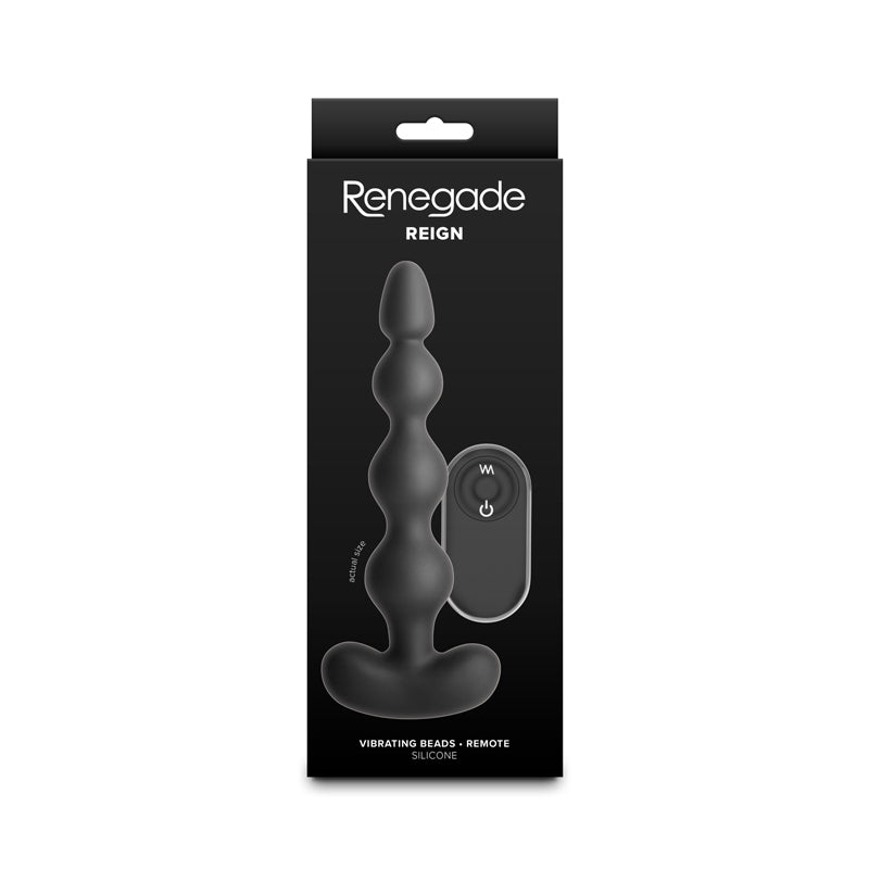 NS Novelties | Renegade Reign - Black 17.9cm Vibrating Anal Beads with Wireless Remote