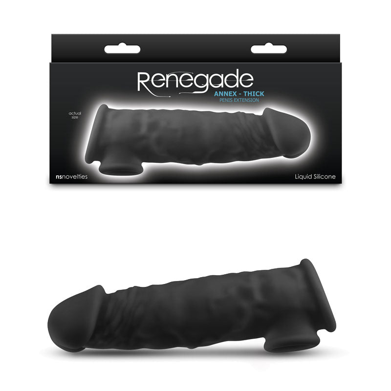 NS Novelties | Renegade Annex - Thick - Black 18.6cm Penis Extender Sleeve