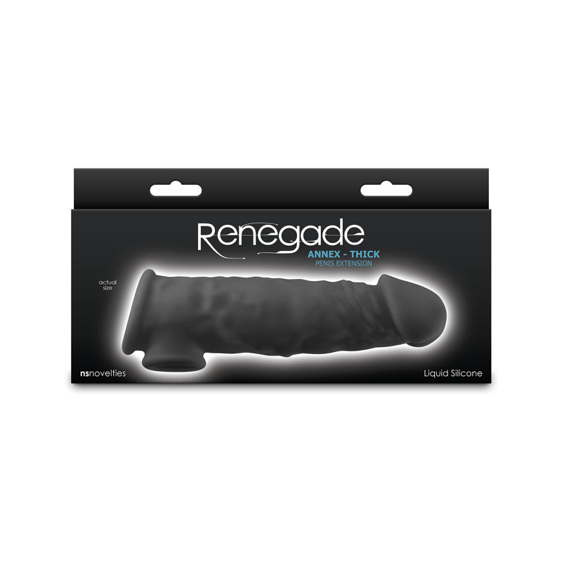 NS Novelties | Renegade Annex - Thick - Black 18.6cm Penis Extender Sleeve