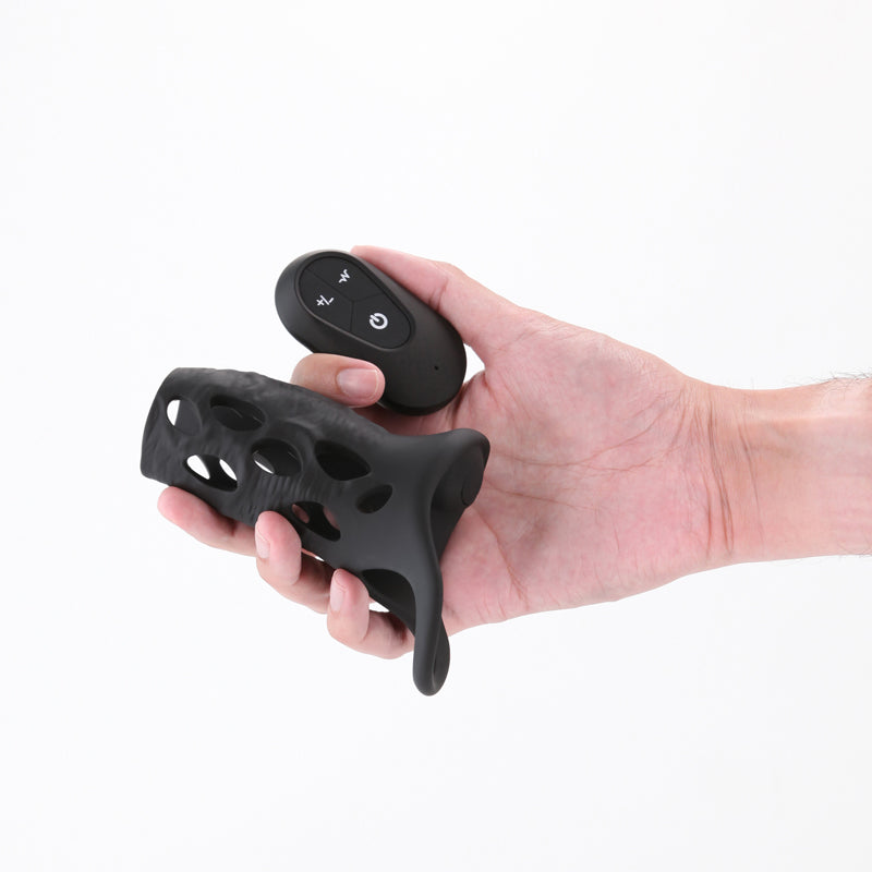 NS Novelties | Renegade Edge - Black Vibrating Penis Sleeve with Wireless Remote