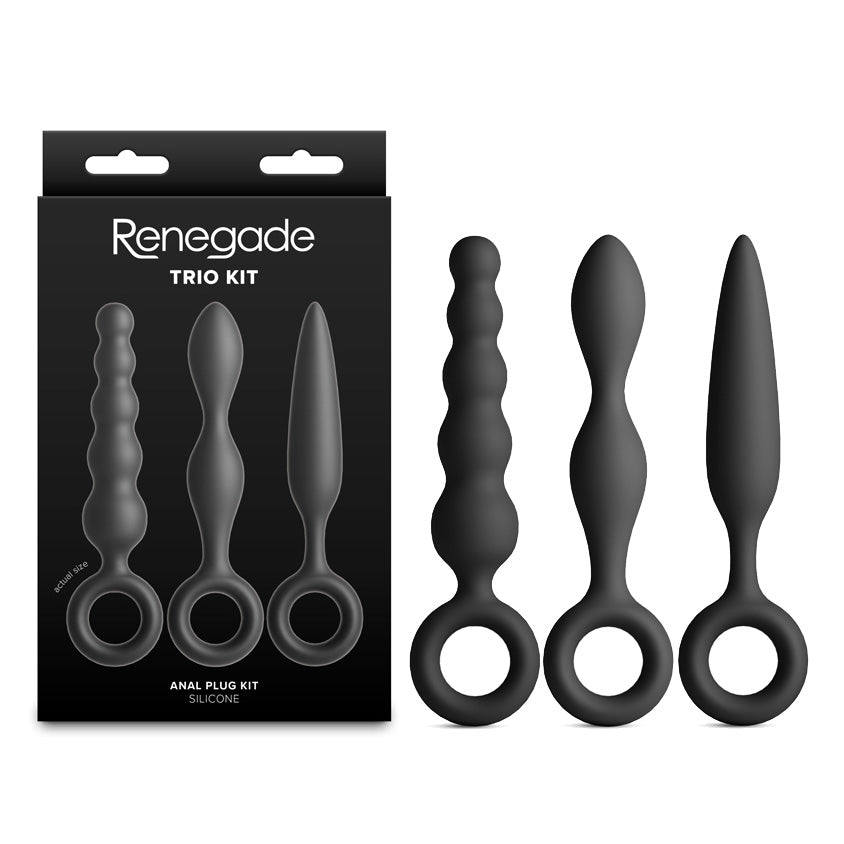NS Novelties | Renegade Trio Kit - Black Butt Plugs - Set of 3