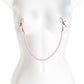 NS Novelties Bound Nipple Clamps - DC1 - Gold Nipple Clamps with Pink Pearl Chain