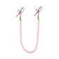 NS Novelties Bound Nipple Clamps - DC1 - Gold Nipple Clamps with Pink Pearl Chain