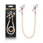 NS Novelties Bound Nipple Clamps - DC1 - Rose Gold Nipple Clamps with Gold Pearl Chain