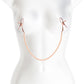 NS Novelties Bound Nipple Clamps - DC1 - Rose Gold Nipple Clamps with Gold Pearl Chain