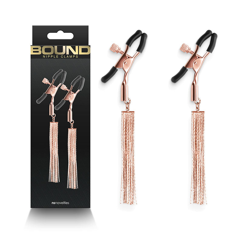 NS Novelties Bound Nipple Clamps - D2 - Rose Gold Nipple Clamps - Set of 2