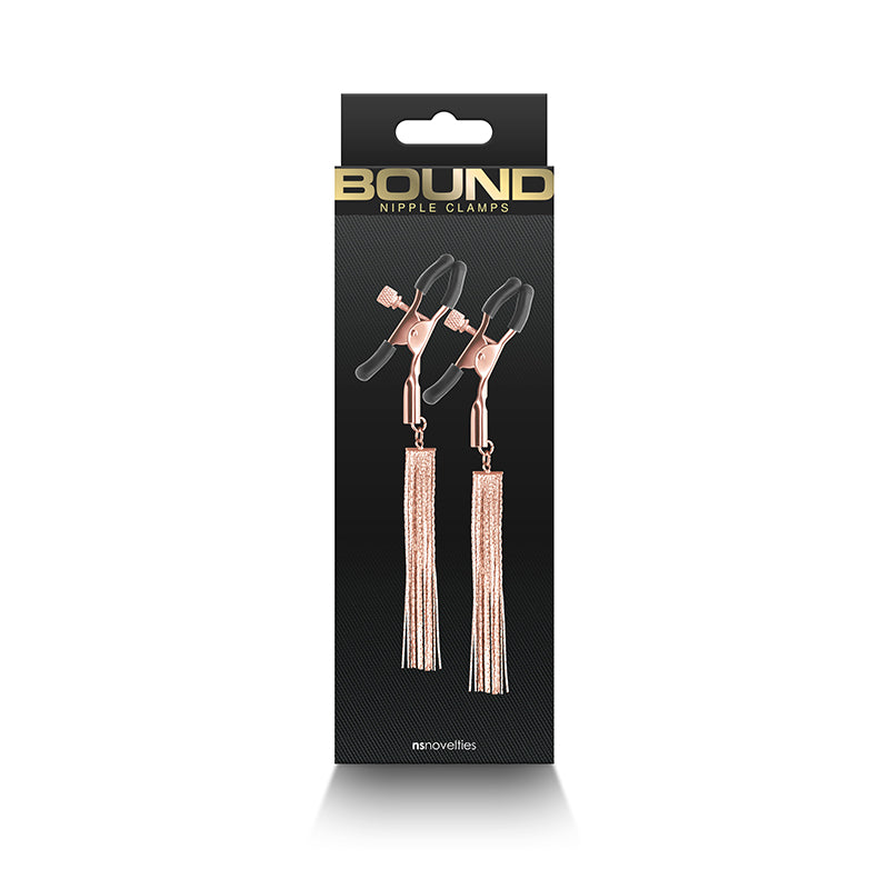 NS Novelties Bound Nipple Clamps - D2 - Rose Gold Nipple Clamps - Set of 2