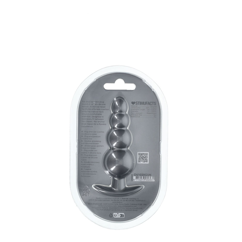 Shots Toys | OUCH! Beaded Anal Plug - Gun Metal