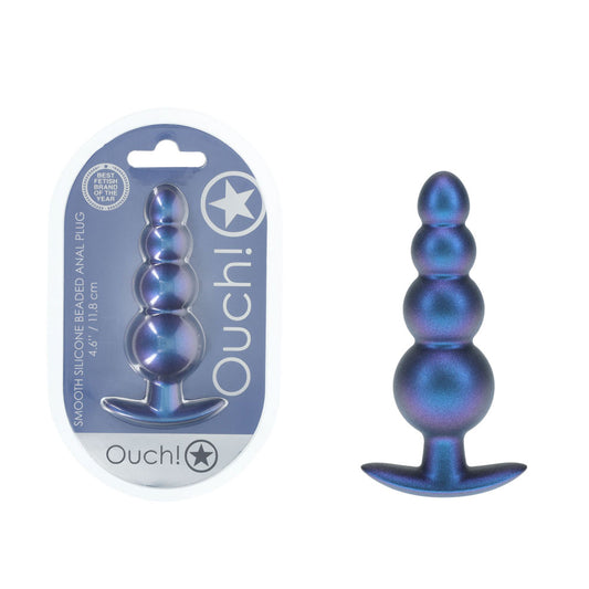 Shots Toys | OUCH! Beaded Anal Plug - Metallic Blue