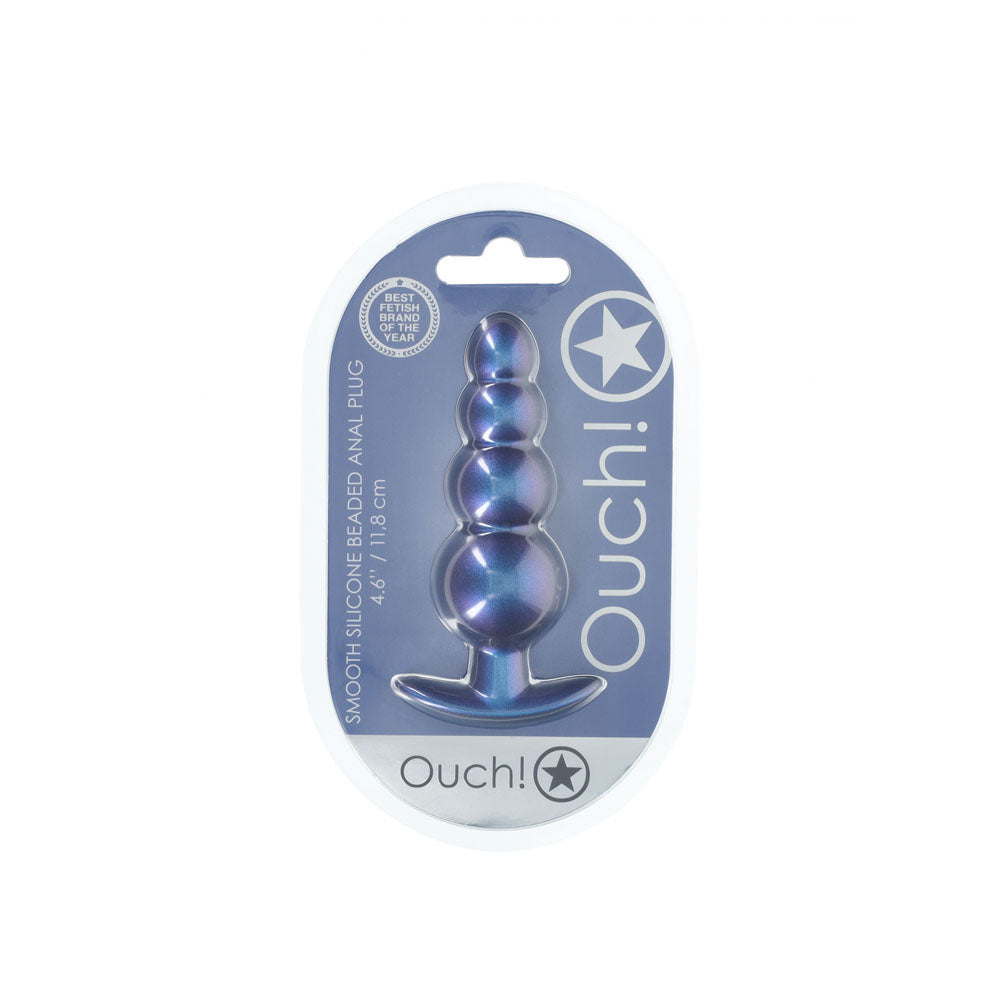 Shots Toys | OUCH! Beaded Anal Plug - Metallic Blue
