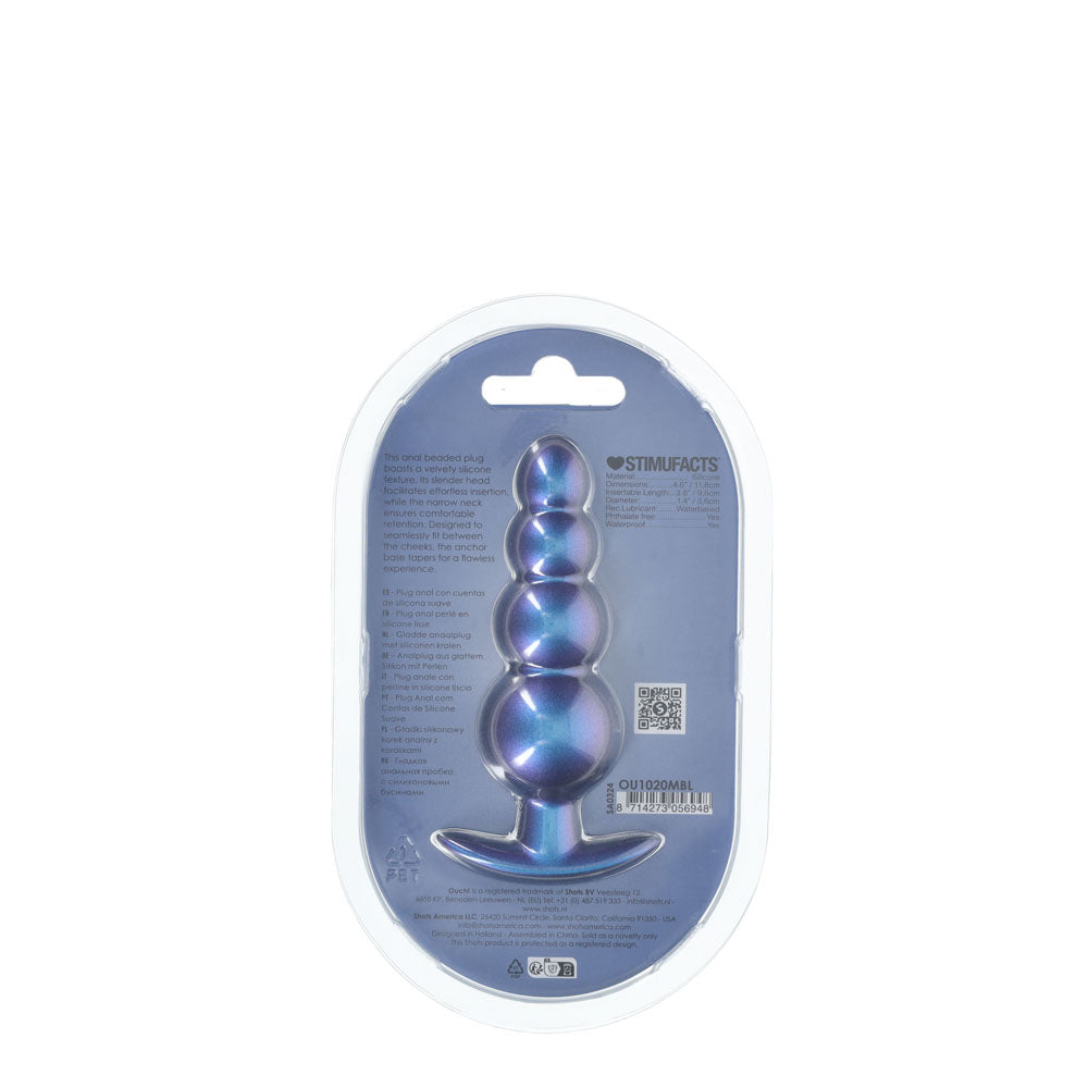 Shots Toys | OUCH! Beaded Anal Plug - Metallic Blue