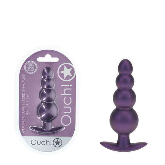 Shots Toys | OUCH! Beaded Anal Plug - Metallic Purple
