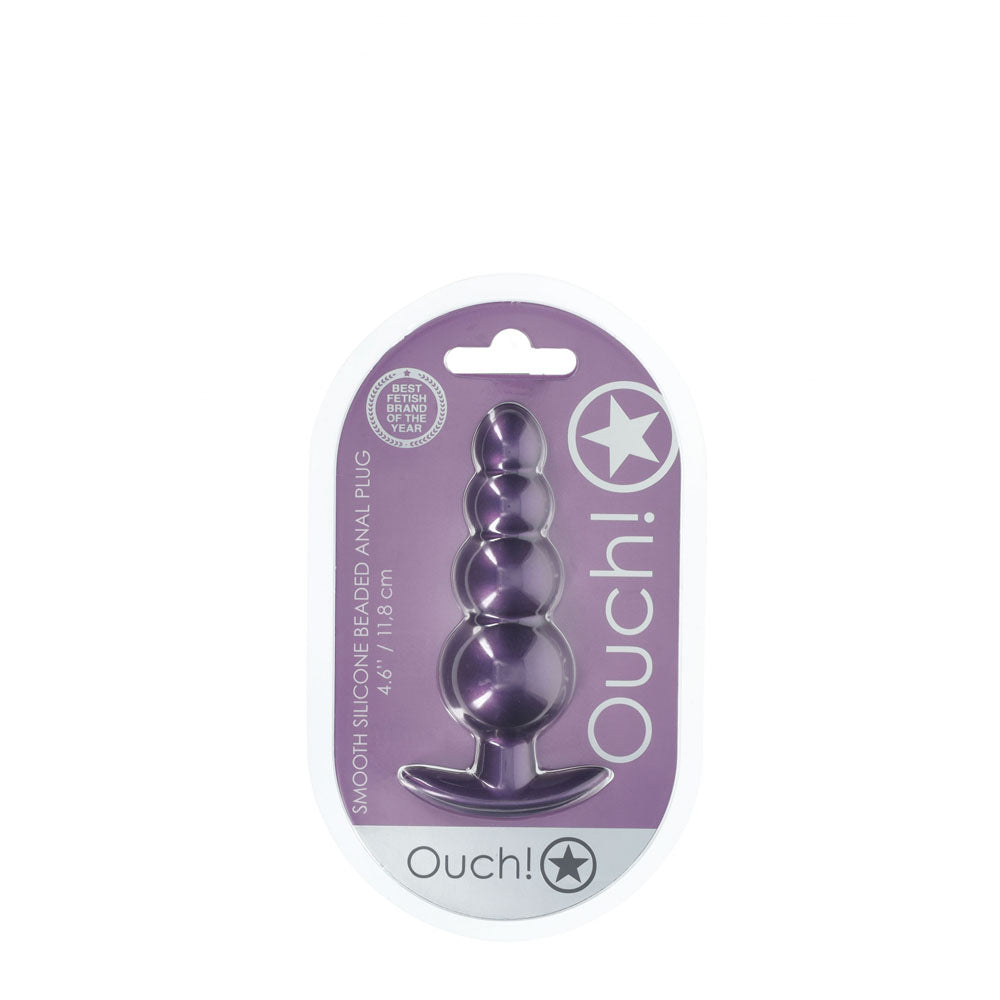 Shots Toys | OUCH! Beaded Anal Plug - Metallic Purple