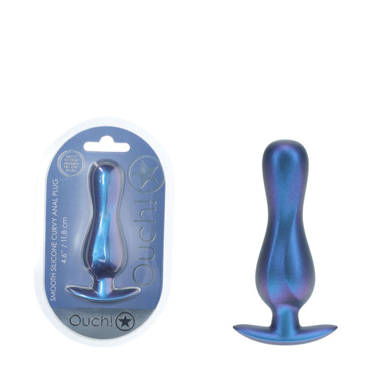 Shots Toys | OUCH! Curvy Anal Plug - Metallic Blue