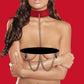 Shots Toys | OUCH! Velcro Collar with Nipple Clamps Red