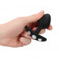 Shots Toys | OUCH! Large Diamond Butt Plug With Handle - Black 8.6 cm Butt Plug with Gem Base