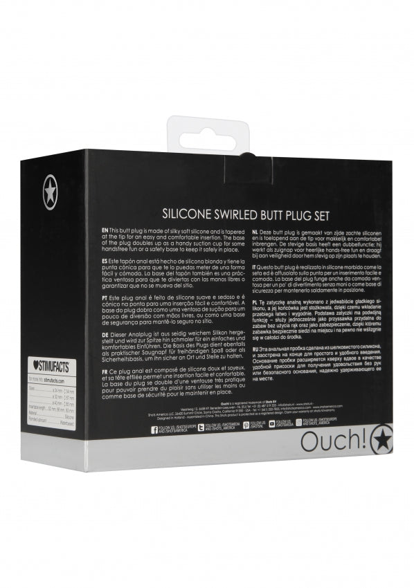 Shots Toys | OUCH! Swirled Butt Plug Set - Black