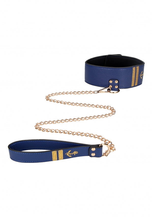 Shots Toys | Ouch! Collar With Leash - Sailor Theme - Blue