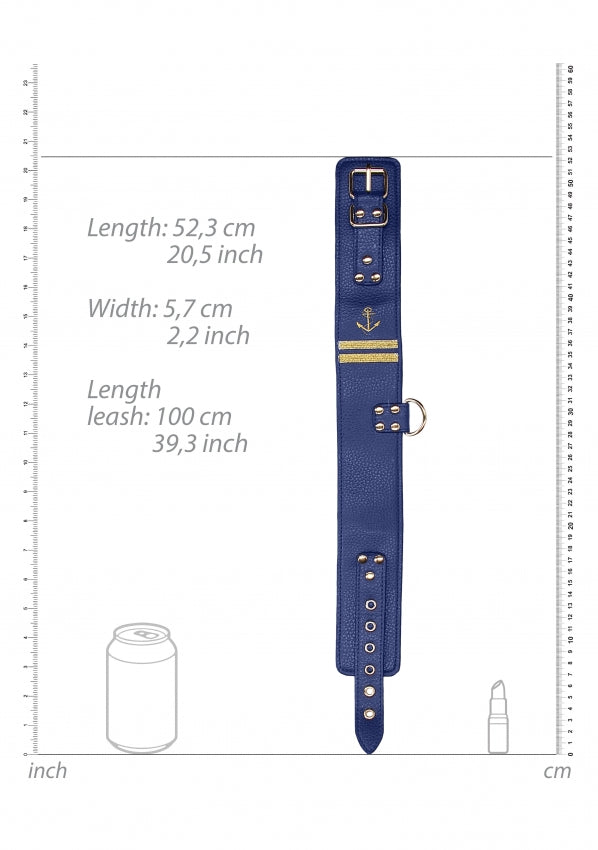Shots Toys | Ouch! Collar With Leash - Sailor Theme - Blue