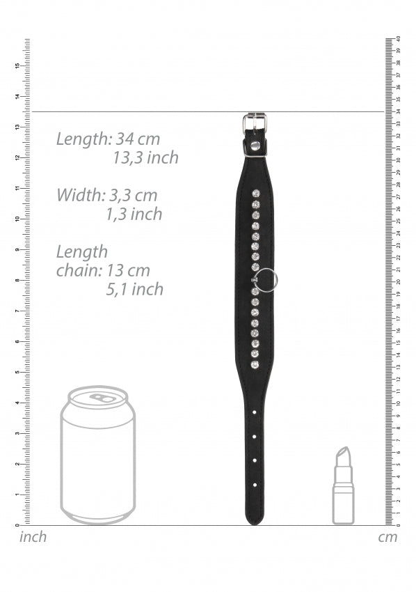 Shots Toys | Ouch! Diamond Studded Ankle Cuffs - Black