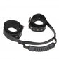Shots Toys | OUCH! Bonded Leather Handcuffs With Handle - With Adjustable Straps