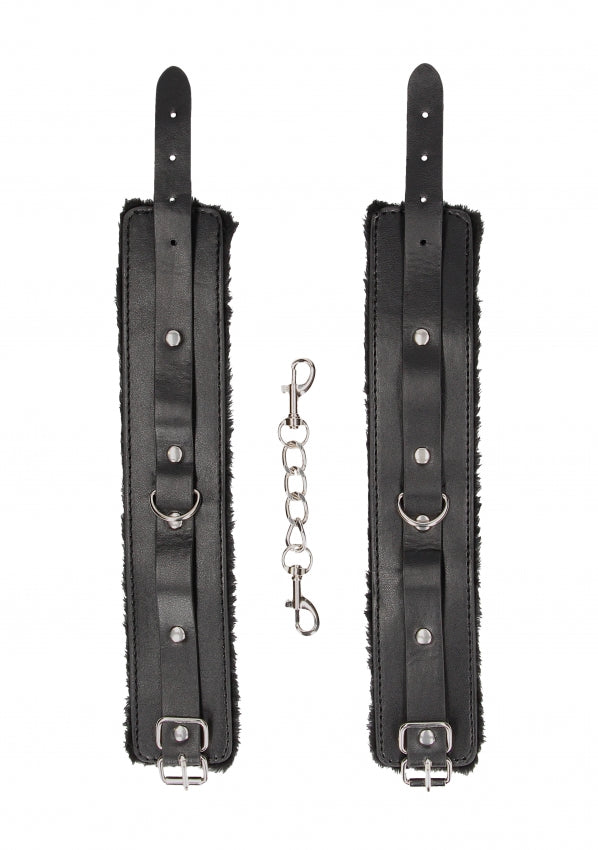 Shots Toys | OUCH! Plush Bonded Leather Ankle Cuffs - With Adjustable Straps