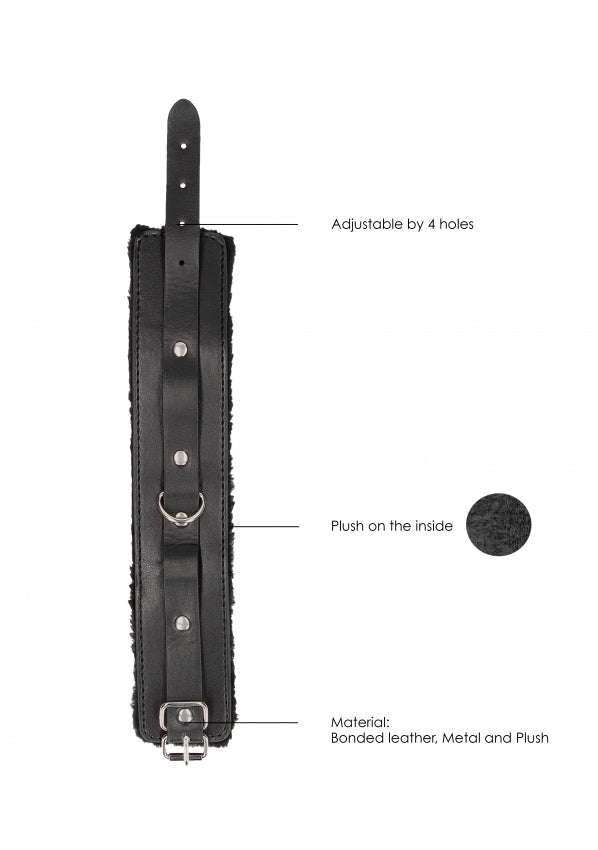Shots Toys | OUCH! Plush Bonded Leather Ankle Cuffs - With Adjustable Straps