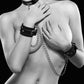 Shots Toys | OUCH! Bonded Leather Collar With Handcuffs - With Adjustable Straps and Chain