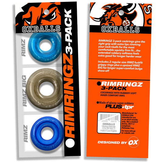 OxBalls RimRingz 3 Pc Multi Size Fire Hots