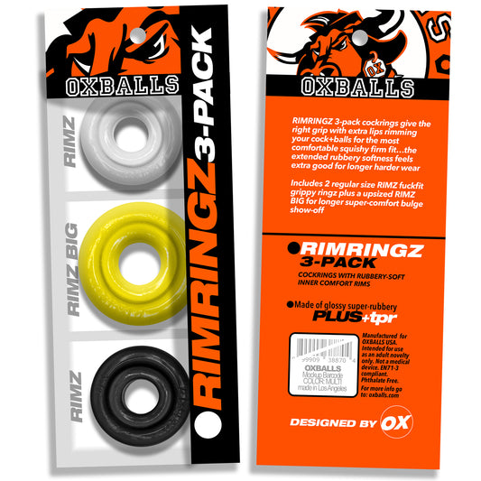 OxBalls RimRingz 3 Pc Multi Size Shockwave