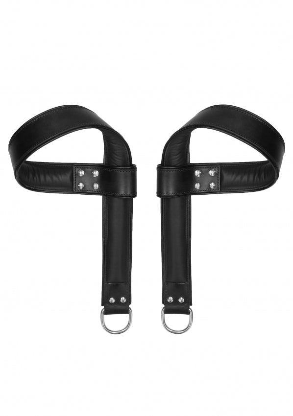 Shots Toys | Suspension Cuffs Saddle Leather Hands & Feet - Black