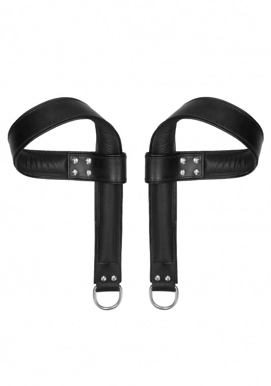 Shots Toys | Suspension Cuffs Saddle Leather Hands & Feet - Black
