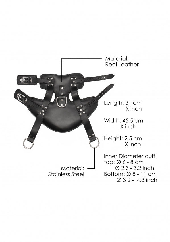 Shots Toys | Suspension Cuffs Saddle Leather Heavy Duty - Black