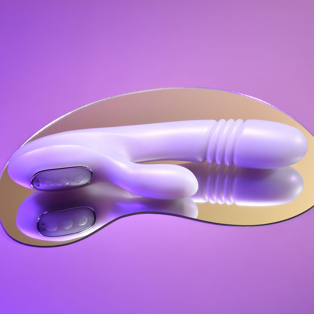 Playboy Pleasure BUMPING BUNNY Opal 22.9cm Thrusting & Warming Rabbit Vibrator