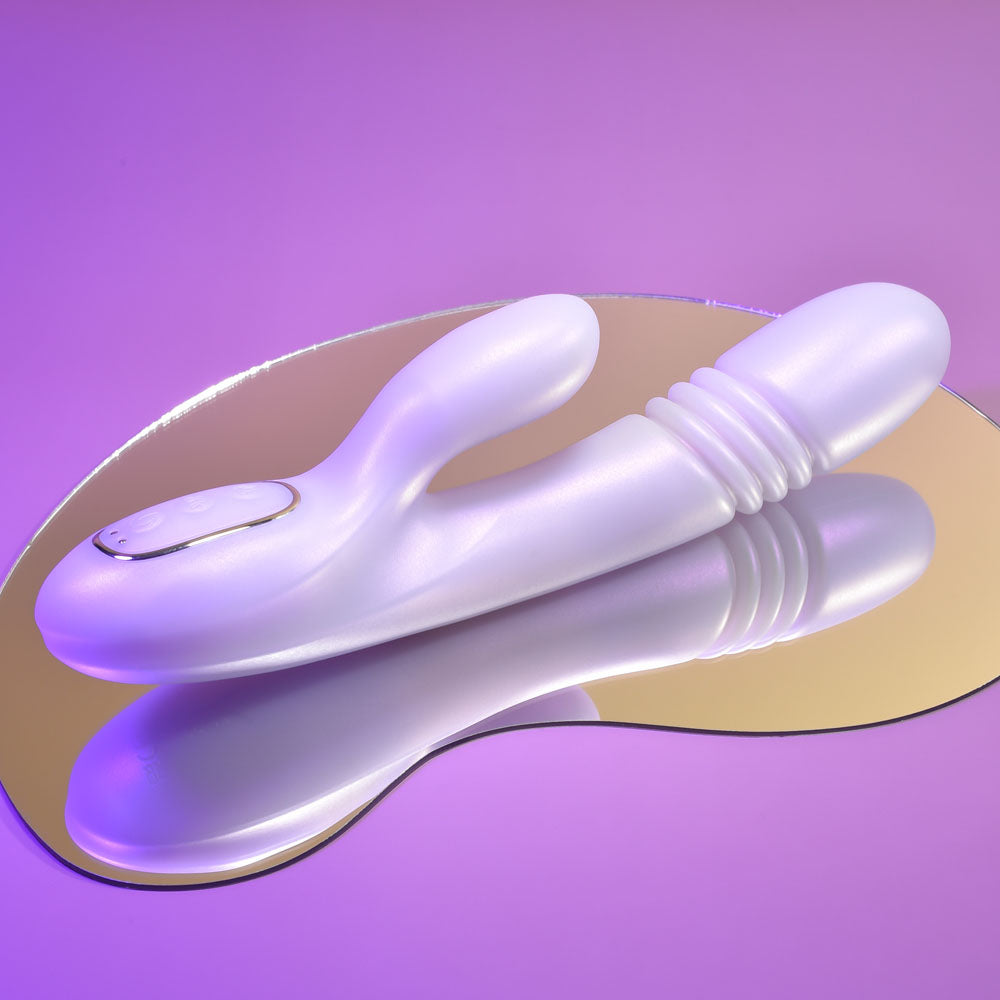 Playboy Pleasure BUMPING BUNNY Opal 22.9cm Thrusting & Warming Rabbit Vibrator