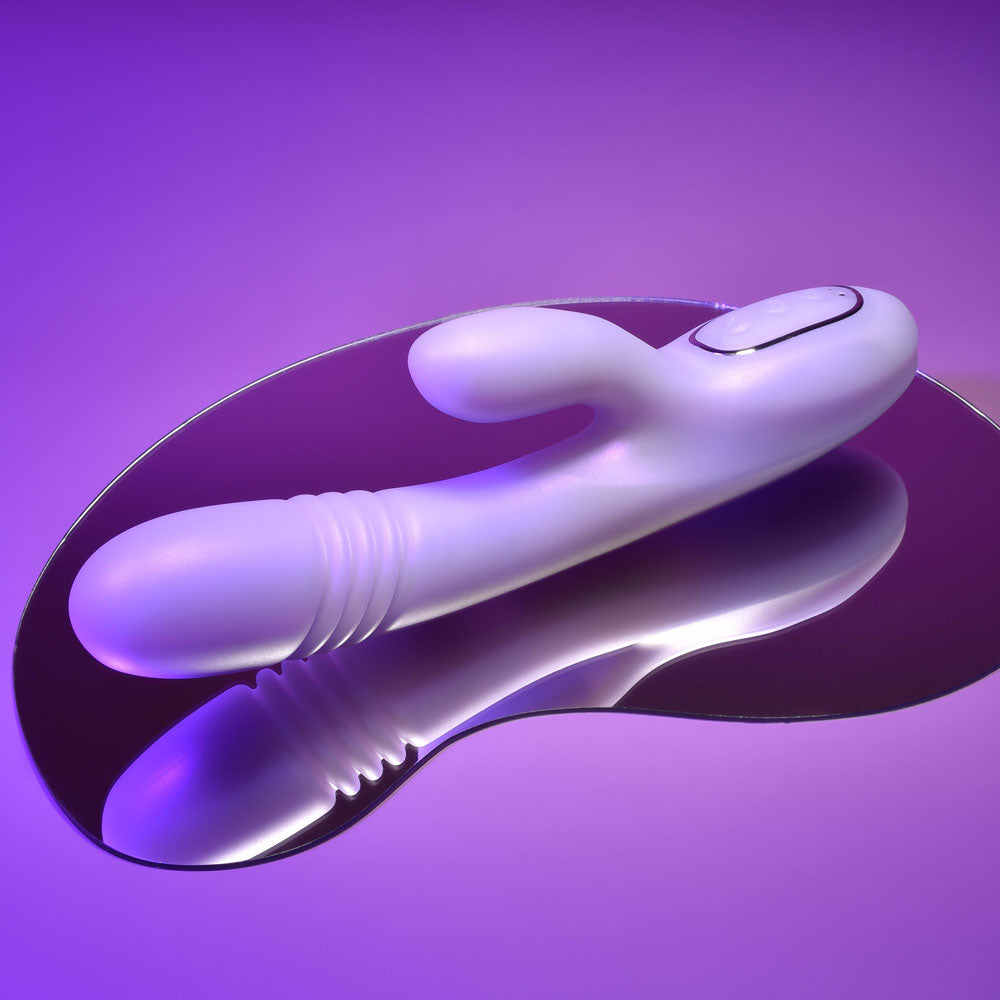 Playboy Pleasure BUMPING BUNNY Opal 22.9cm Thrusting & Warming Rabbit Vibrator