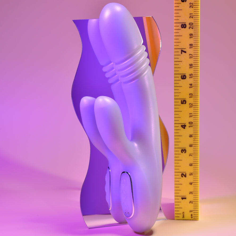 Playboy Pleasure BUMPING BUNNY Opal 22.9cm Thrusting & Warming Rabbit Vibrator